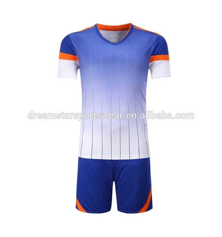 Wholesale Blue And White Strip Custom Soccer Jersey, Pantone color