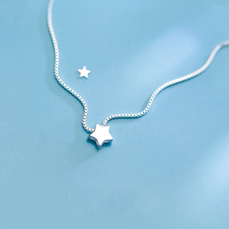 925 Sterling Silver Star Charm Pendant Necklaces for Women Fashion Jewely Small Choker Necklaces Accessories
925 Sterling Silver Star Charm Pendant Necklaces for Women Fashion Jewely Small Choker Necklaces Accessories