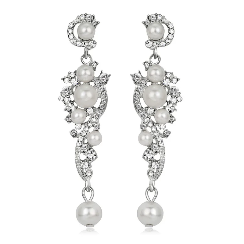 Muylindy Fashion earring bride wedding alloy crystal earring girls stud earrings for women pearl earrings, White
Muylindy Fashion earring bride wedding alloy crystal earring girls stud earrings for women pearl earrings, White