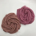 NEW Square bubble plain scarf hijab fringe ripple design fashion wrinkle muslim scarfs women scarves and shawls