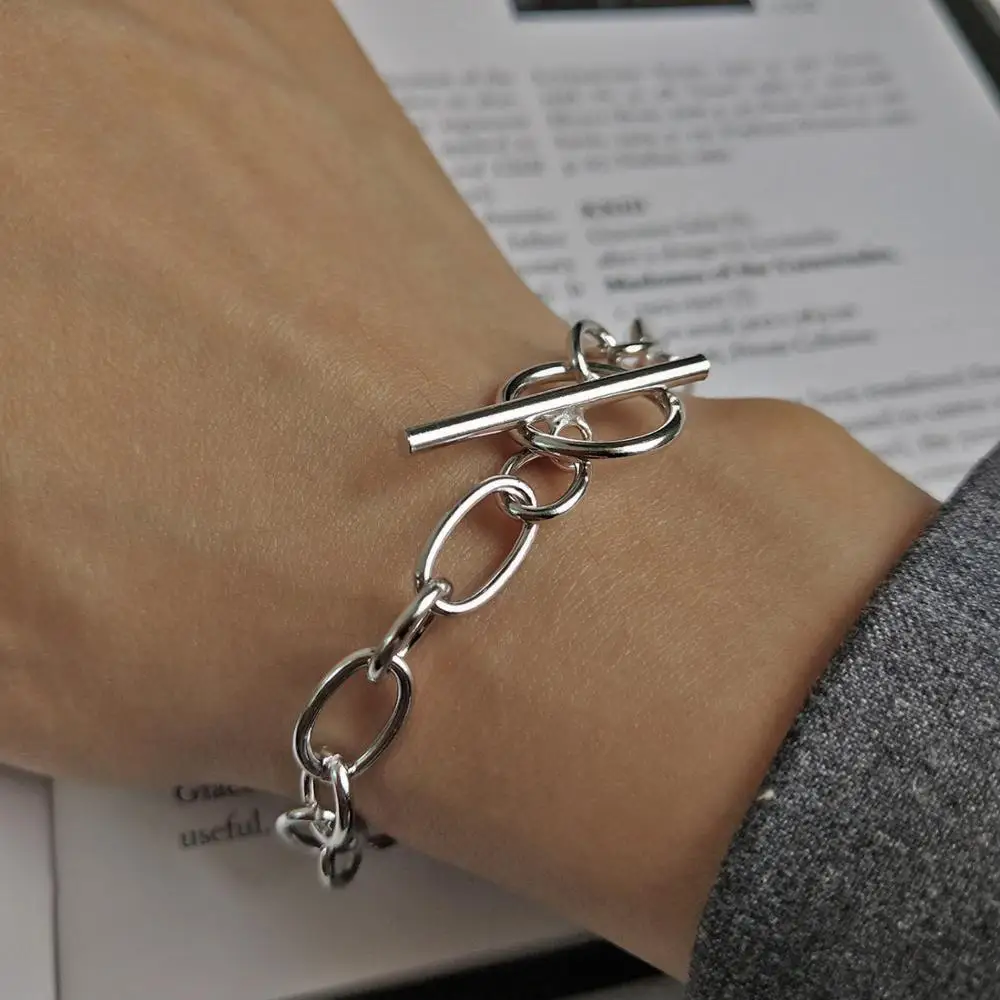 2019 Ins fashion new design hollow link chain 925 sterling silver bracelet, Rhodium
2019 Ins fashion new design hollow link chain 925 sterling silver bracelet, Rhodium