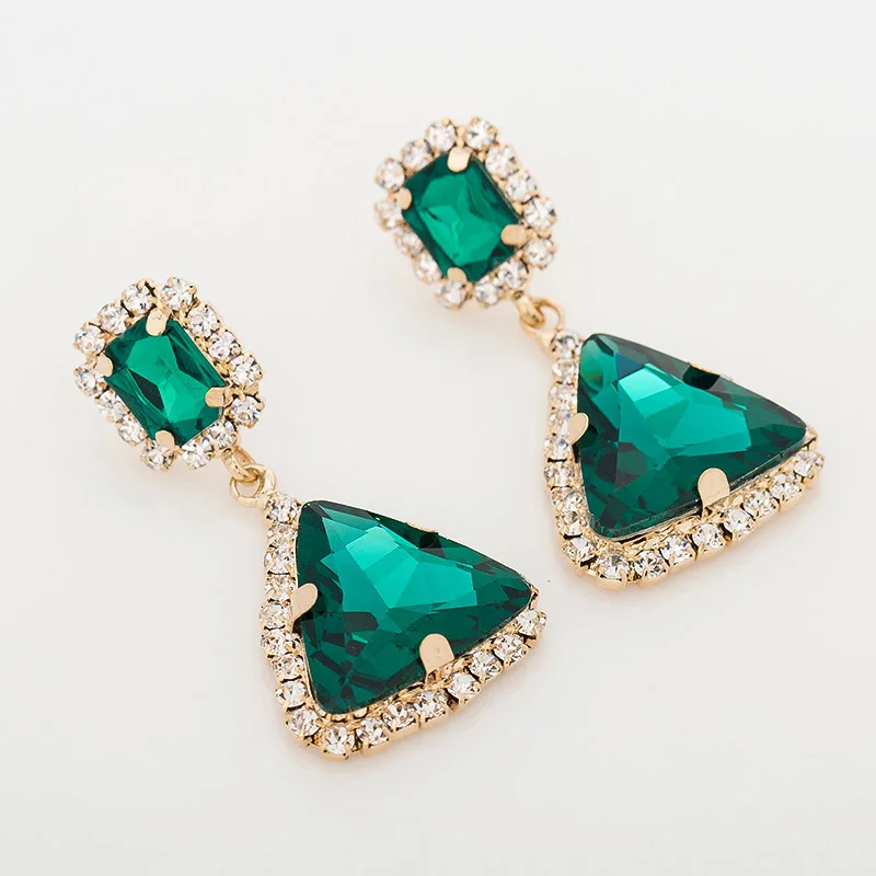 Retro Wholesale Geometric Shining Crystal Rhinestone Upscale Female Earrings, Green/black/red
Retro Wholesale Geometric Shining Crystal Rhinestone Upscale Female Earrings, Green/black/red