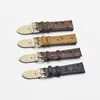 Genuine leather vintage ostrich pattern 18-24mm Real Leather Watchband Brown Yellow/Black/Red Gray Matte Leather straps