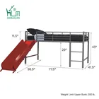 Free Sample Slide Framing Brackets Steel Metal Bunk Bed With Lockers Hostel Furniture