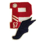 Fashion Custom Design "P" Embroidery Chenille Patch Iron On Bag Jean Cloth Badge