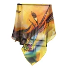 custom digital printed silk chiffon square scarf for women stylish