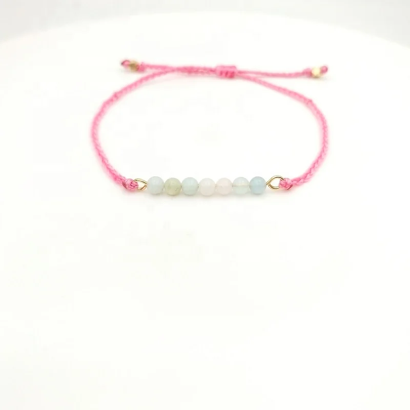 rose quartz natural stone beads with pink thread braided bracelet new style bracelet 2019
rose quartz natural stone beads with pink thread braided bracelet new style bracelet 2019