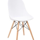 Modern PP Plastic Dining Leisure Chair with Beech Wood Legs