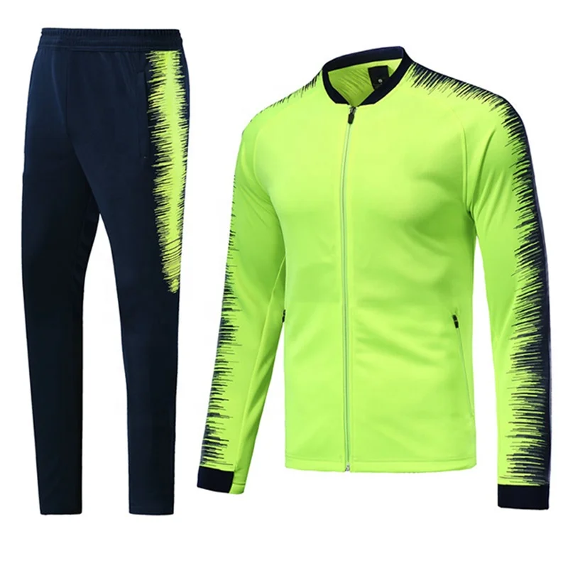 Wholesale Full Zip Polyester Soccer Jacket Sports Suit Football Tracksuit, Any color is available
