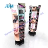 customized durable retail powder coated steel makeup display floor stand design furniture for cosmetics shop