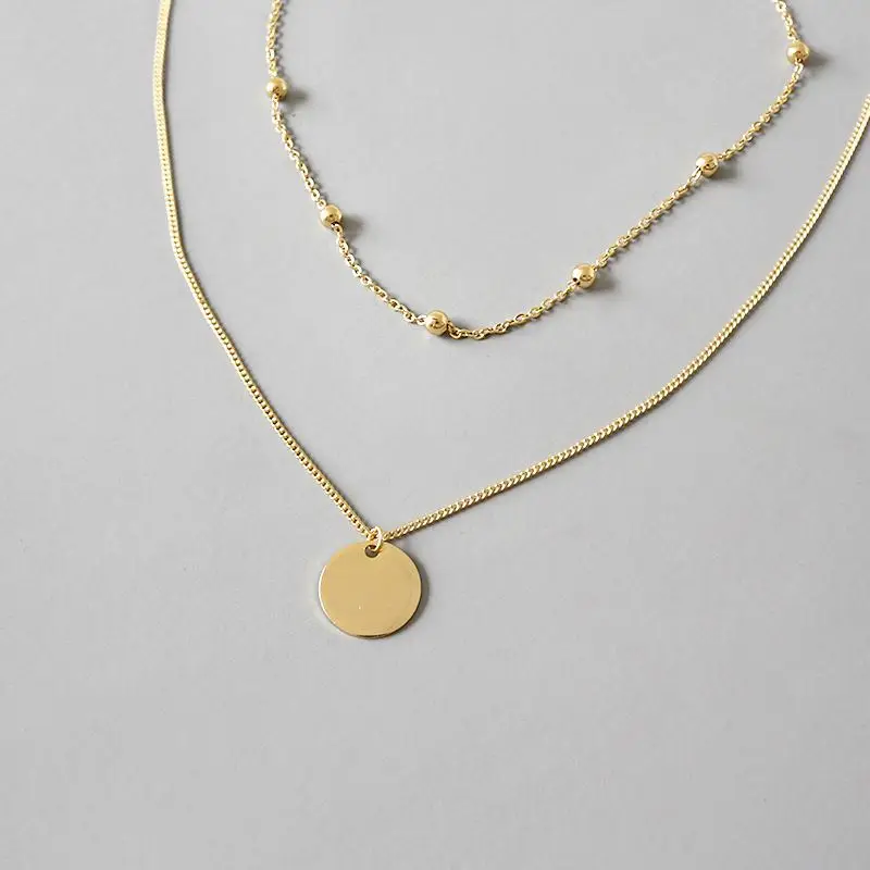 Luxury Korean S925 sterling silver choker round card double layer clavicle necklace FSN7
Luxury Korean S925 sterling silver choker round card double layer clavicle necklace FSN7