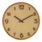 QingFeng Creative Fashion Art Natural Sense Home Decoration Burlap Face Wood Frame Wall Clock For Yoga Meditation