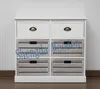 Chest of Drawer Cabinet 6 Drawers Paulownia Wood MDF White Beige Country Bathroom Bedroom Entrance
