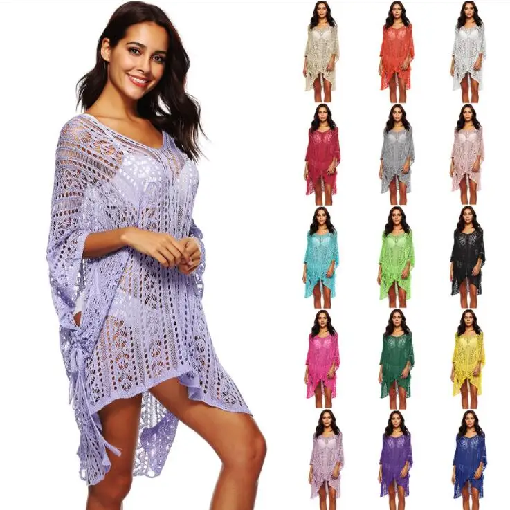 Walson Women Hollow Out Summer Dress Beach Wear 2019 Batwing Sleeve Sexy Knitted Crochet Transparent Dresses Ladies
Walson Women Hollow Out Summer Dress Beach Wear 2019 Batwing Sleeve Sexy Knitted Crochet Transparent Dresses Ladies