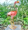outdoor garden decorative animal shape metal pink Flamingo Flower Pot