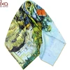 Gift Packing Women 100% Silk Scarf Van Gogh Monet Famous Painter Painted Scarves