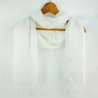 White hollow out style scarf with manual knot