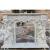 Europe White Marble Fireplace Surround Carving angel type for house decoration