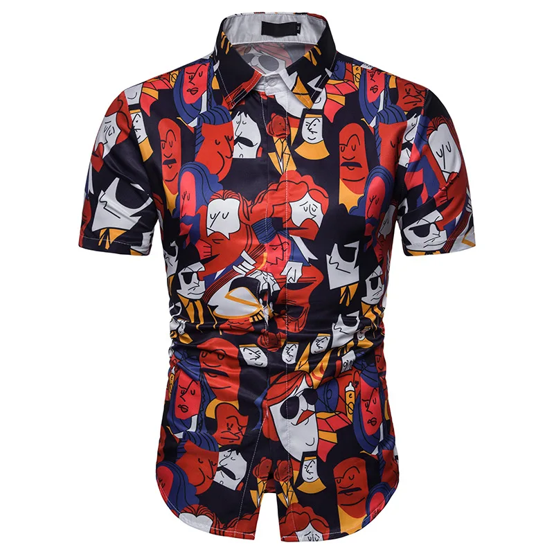 Men's new summer fashion abstract figure print 3D short-sleeved custom shirt, casual loose boutique shirt
Men's new summer fashion abstract figure print 3D short-sleeved custom shirt, casual loose boutique shirt
