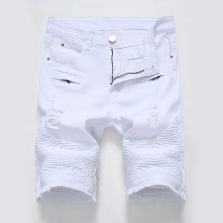 AT4917 2019 High street zipper stretch European and American casual denim white black shorts hole men's pants
AT4917 2019 High street zipper stretch European and American casual denim white black shorts hole men's pants