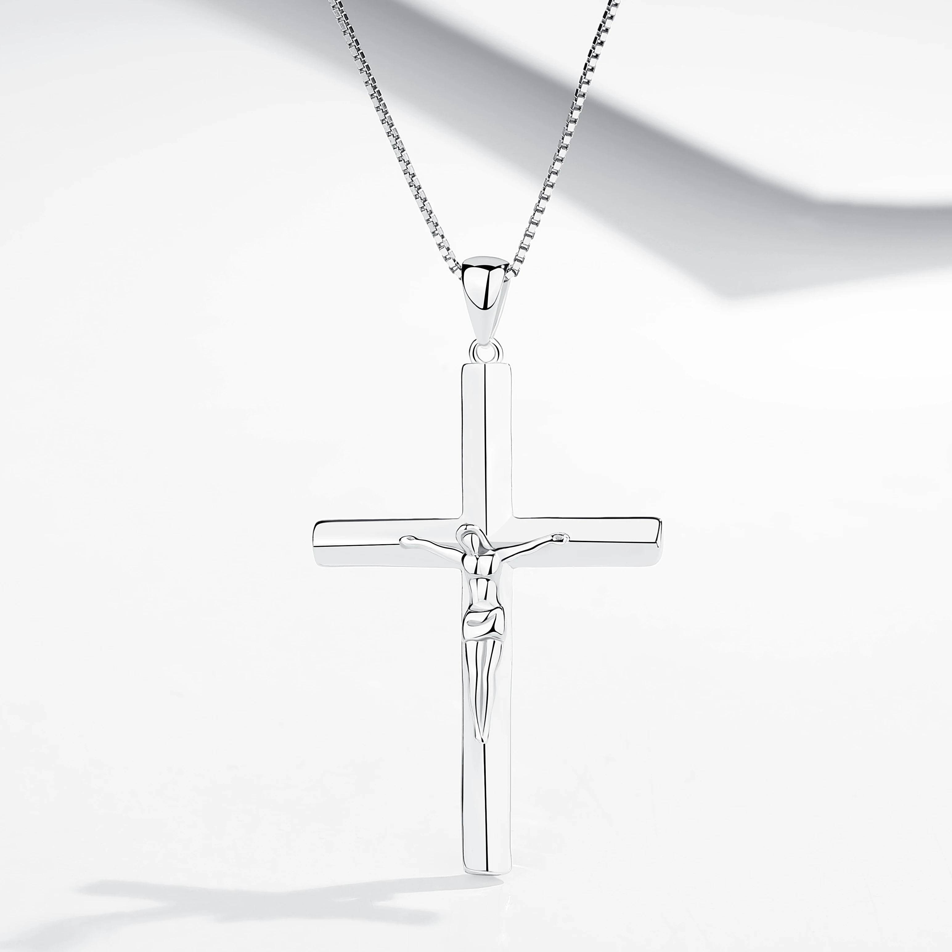 High Quality 925 Sterling Silver Necklace Crucifix Across Pendant Necklace Fit Fashion Women and Girl Gift Silver Jewelry
High Quality 925 Sterling Silver Necklace Crucifix Across Pendant Necklace Fit Fashion Women and Girl Gift Silver Jewelry
