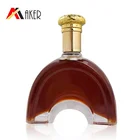 China factory 700ml special shape clear xo brandy glass wine bottle with aluminum covered cork