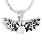 IJD9373 Wings Design Flying Dog Paw Necklace Hold Ashes Memorial Urn Necklace Pet Cremation Jewelry