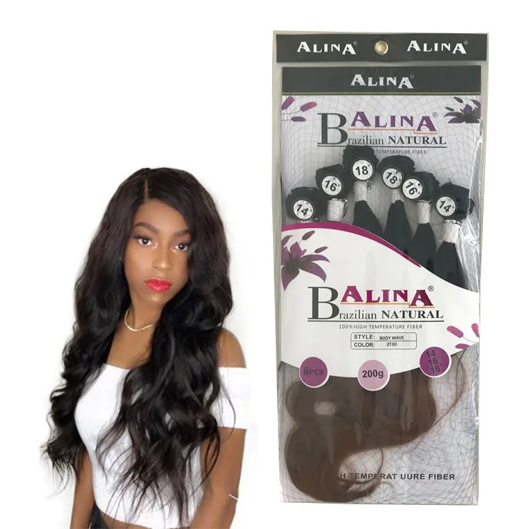 Alina Heat Resistance Synthetic 6pcs Pack Natural Soft Brazilian