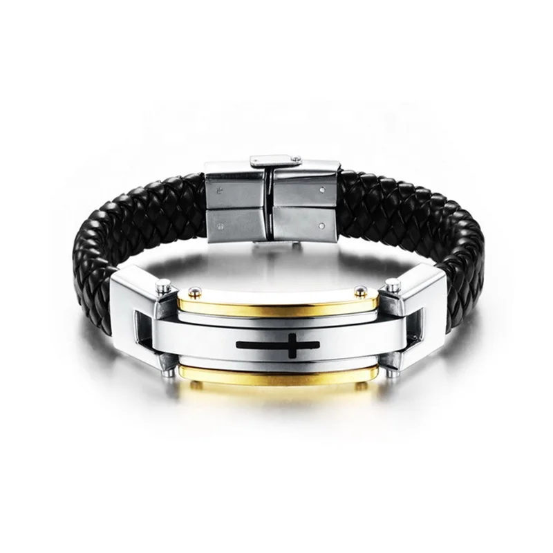 East Queen Jewelry Fashion Mens Stainless Steel Religious Cross Genuine Leather Bracelets, Silver,gold
East Queen Jewelry Fashion Mens Stainless Steel Religious Cross Genuine Leather Bracelets, Silver,gold