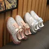 KS0422 2019 Kids girls casual shoes nice crystal rhinestone sneakers