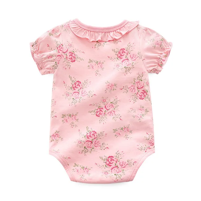 Summer cotton short sleeve cute newborn romper children's suit baby clothes, Pink;white
Summer cotton short sleeve cute newborn romper children's suit baby clothes, Pink;white