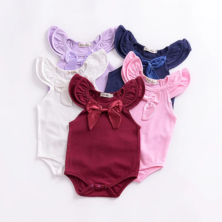 2019 wholesale summer solid cotton baby romper baby clothes baby flutter sleeve romper, Customized
2019 wholesale summer solid cotton baby romper baby clothes baby flutter sleeve romper, Customized