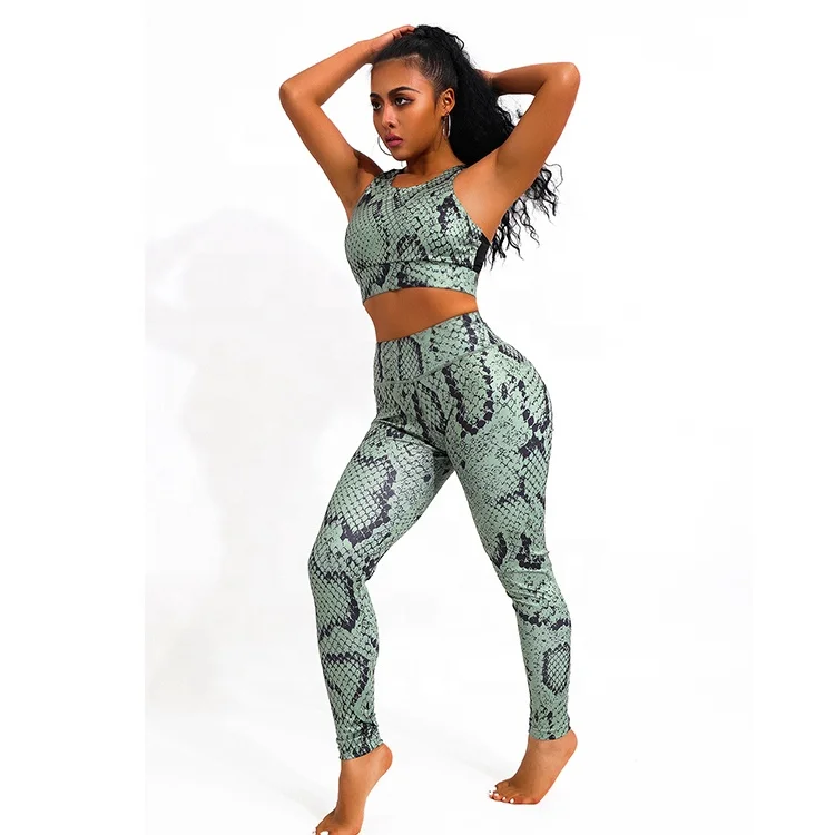 2019 Snake Printed Pattern Two Piece Yoga Bra Sport Vest Wholesale Fashion leggings Colorful Suit Women Clothing Sets, Customized
2019 Snake Printed Pattern Two Piece Yoga Bra Sport Vest Wholesale Fashion leggings Colorful Suit Women Clothing Sets, Customized