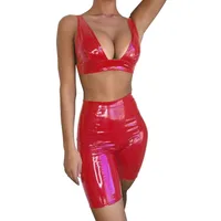 Pu Leather Sexy Club Bodycon 2 Piece Set Women Tracksuit Sleeveless Crop Top And Shorts Workout Two Pieces Y11459
Pu Leather Sexy Club Bodycon 2 Piece Set Women Tracksuit Sleeveless Crop Top And Shorts Workout Two Pieces Y11459