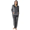 ZE Women Winter Warm Pajama Set Loungewear Flannel Tops+Pants Sleepwear ZE0214