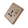 Electric IP65 Metal Modern Wall Switch and Socket Brand Golden