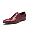 European Fashion Serpentine Lace Up Oxfords Style Large Size Business Casual Italian Men Leather Shoes Dress
