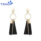 TENOR 2019 Fashion Bohemian Hoop Wood Boho Tassels Earrings Jewelry for Women