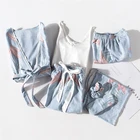 New arrival customize colorful cotton seven piece pajamas for girls