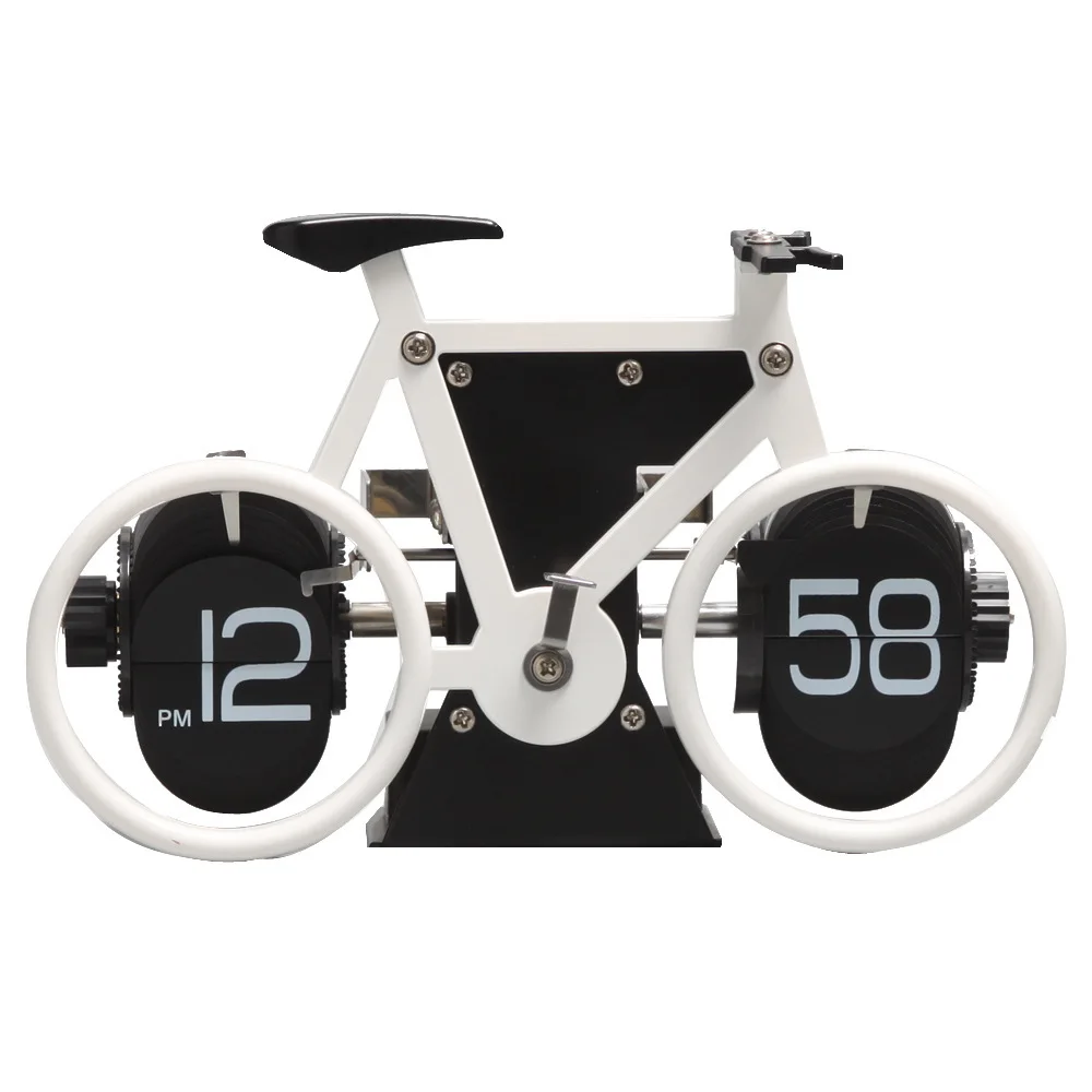 Creative Technological Small Metal Desk Table Clock Bike Design Flip Clock, White, green, bule, yellow
Creative Technological Small Metal Desk Table Clock Bike Design Flip Clock, White, green, bule, yellow