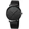 Custom watch logo all black mesh band unisex watch with free sample and cheap price in stock