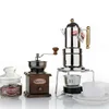 Amazon Wholesale espresso Coffee Accessories gift sets diy Gift Box glass barrel + Coffee Grinder+ cups +moka pot