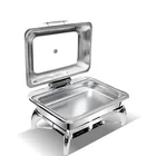 Rectangle buffet chafer hydraulic chafing dish with glass lid