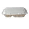 disposable wheat straw box sugar cane 100% biodegradable take away food container box 2 compartments box