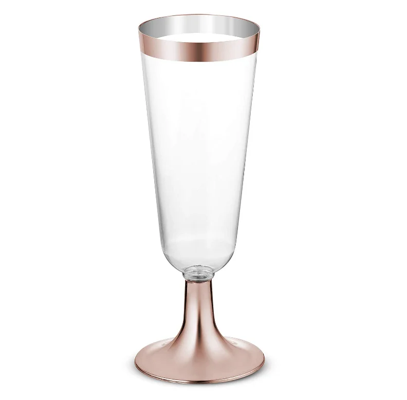 50 шт. пластик розовое золото оправе шампанское флейты BPA бесплатно