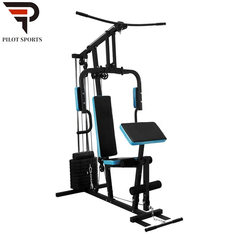 Fitness gym equipments single station home gym with 100lb weight plastic stack, Black
Fitness gym equipments single station home gym with 100lb weight plastic stack, Black