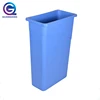 Hot sale office room design plastic 87L trash waste bin blue garbage dust bin