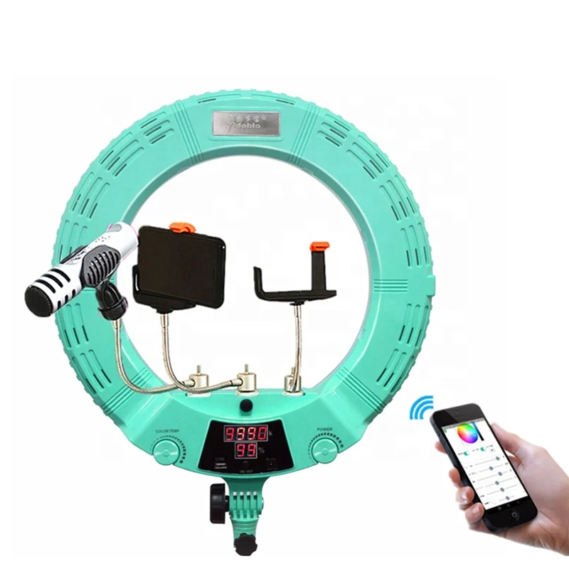 Yidoblo 18inch LED Annular Lamp AX-480D with APP, Rechargeable Ring Light 48w for Smart Phone Makeup Live Youtuber Light
Yidoblo 18inch LED Annular Lamp AX-480D with APP, Rechargeable Ring Light 48w for Smart Phone Makeup Live Youtuber Light