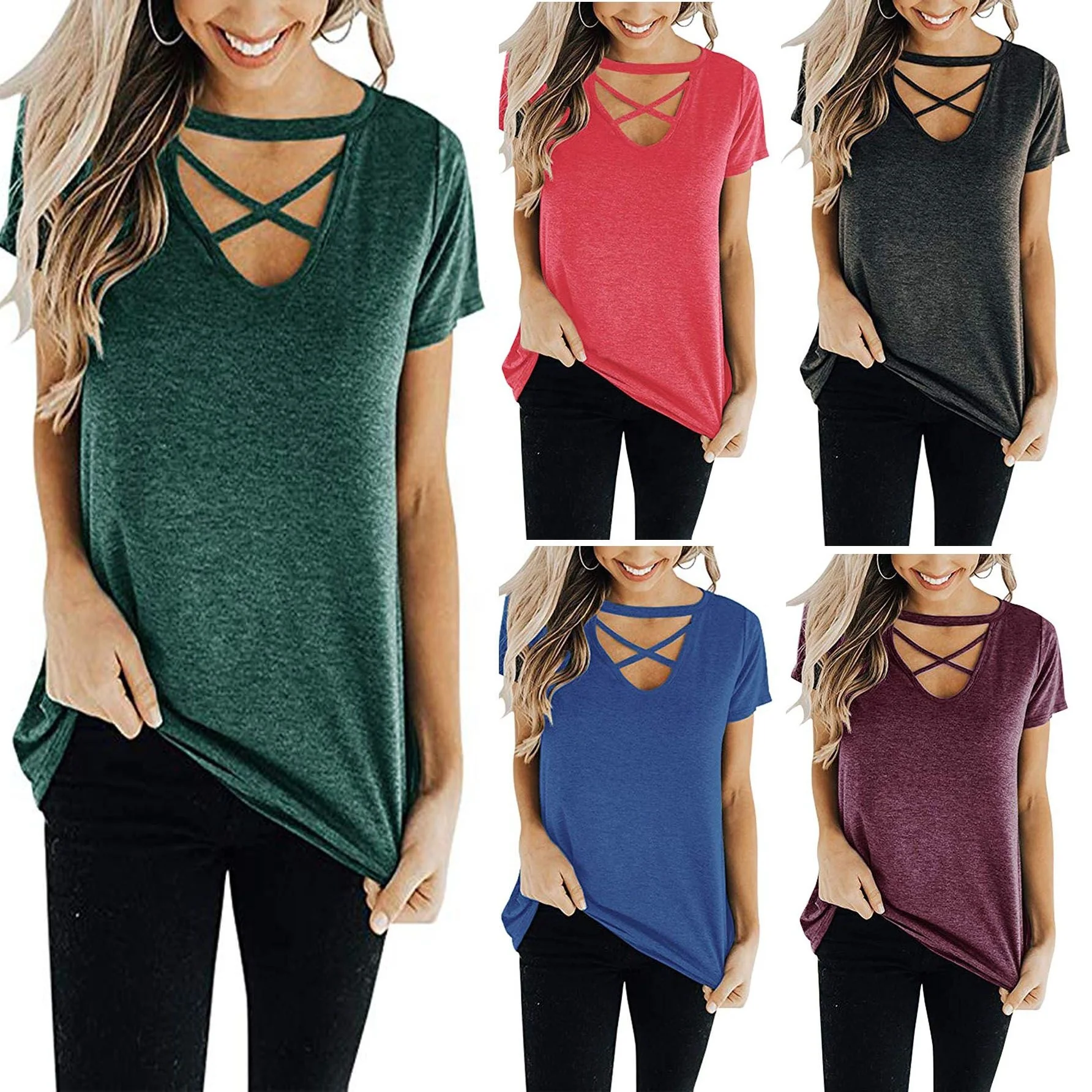 F33 clothing women trendy women top ladies solid color criss-cross plus size blouse, N/a
F33 clothing women trendy women top ladies solid color criss-cross plus size blouse, N/a