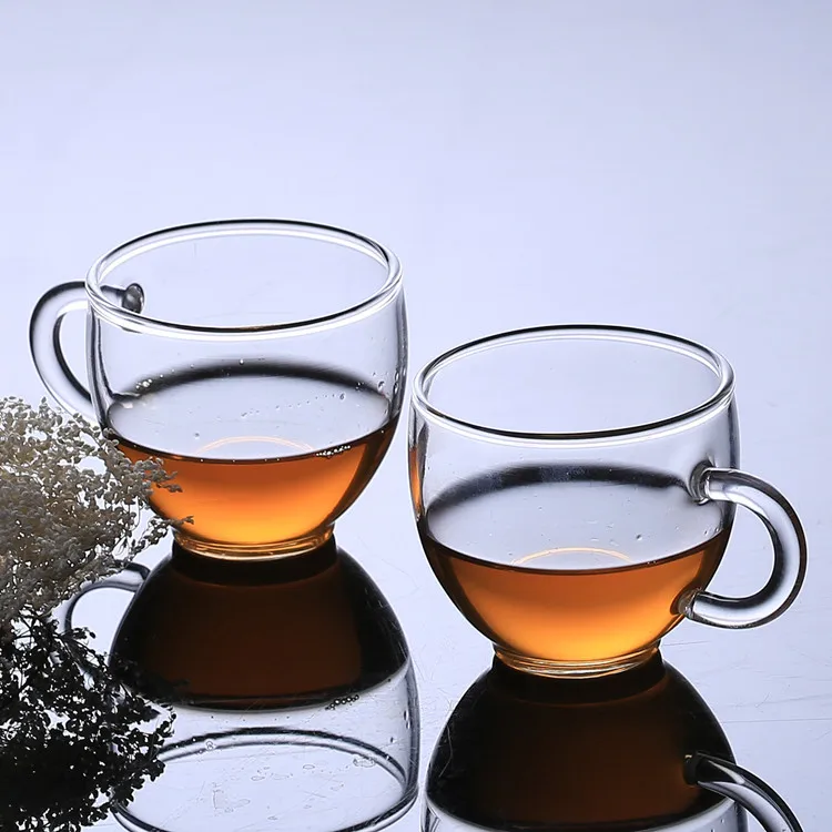 100ml 3.5oz clear small glass teacup with handle 
100ml 3.5oz clear small glass teacup with handle